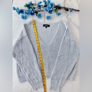 Lulus Silver Grey Oversized Knit Sweater Top